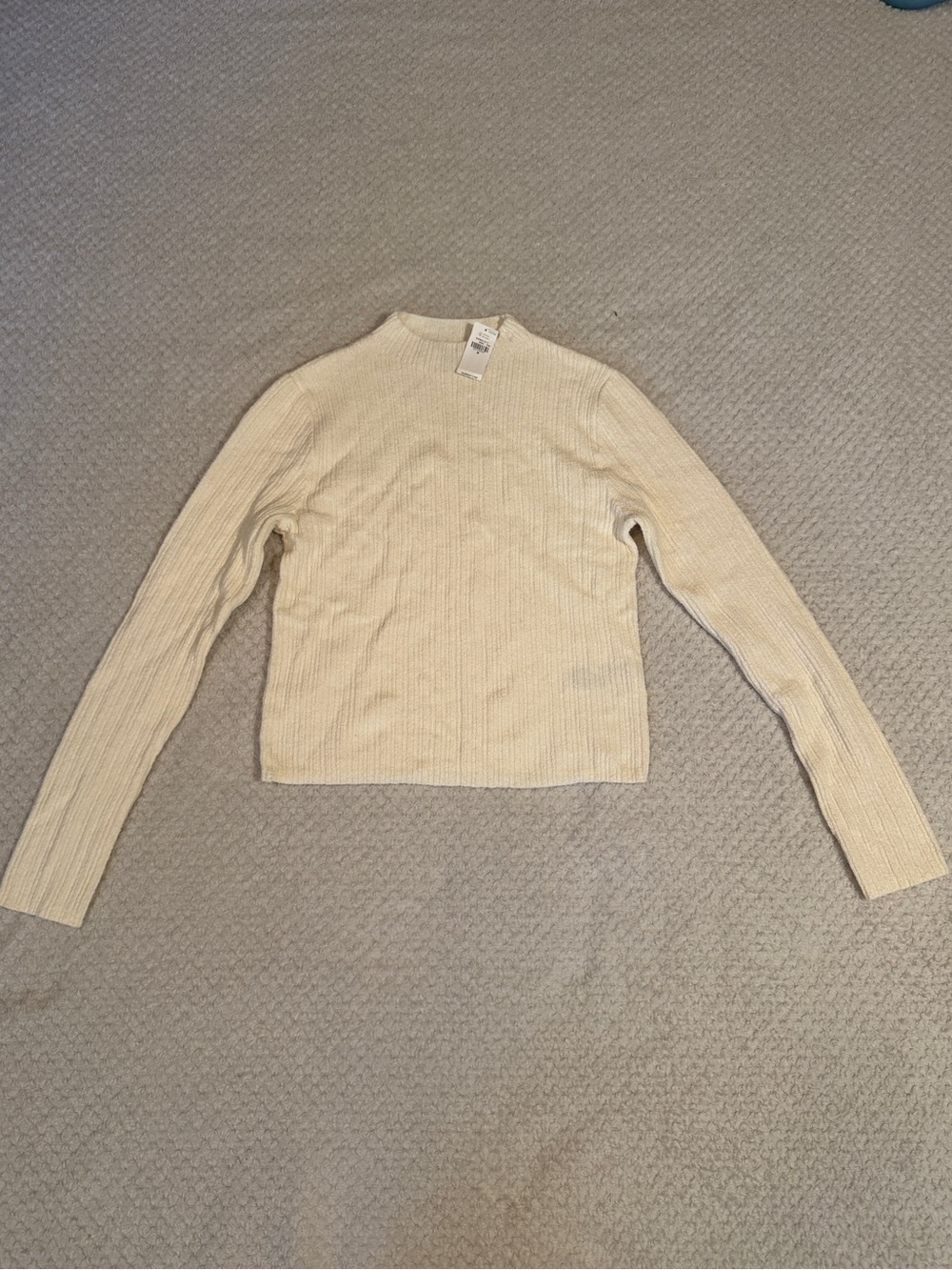 Old Navy | “Rib-Knit Crop Sweater” | Off-White | Long Sleeve
